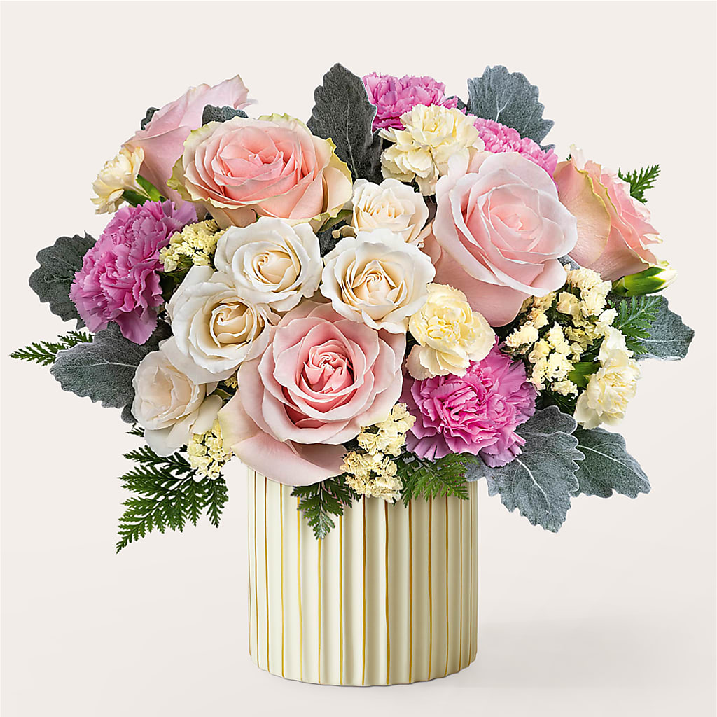 Blissful Moments Bouquet with Ivory Vase